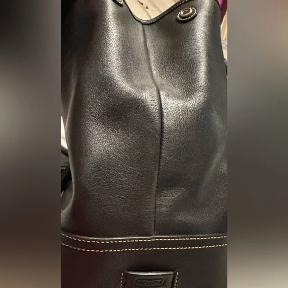 Coach Black Leather Tote Bag - Picture 7 of 11